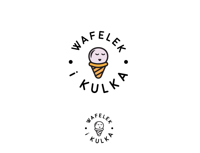 Projektowanie logo dla firm,  Logo lodziarni Wafelek i Kulka, logo firm - Iceman
